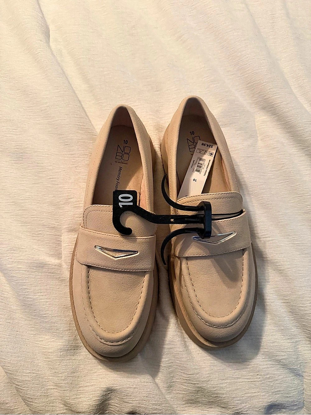 No Boundaries Women's Platform Penny Loafer Beige Moccasins
